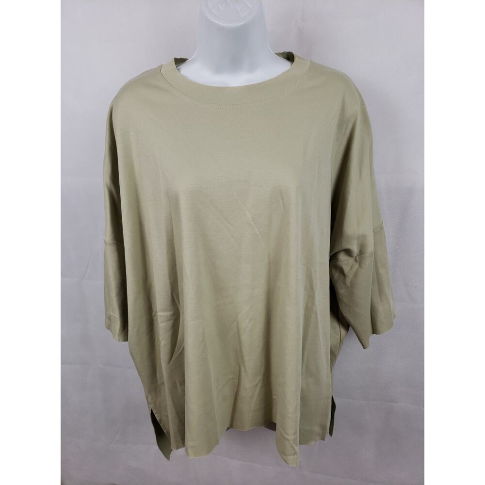 Planet Jersey Shirt Tan Soft Hipster Tee Lagenlook One Sz Short Sleeve Cotton